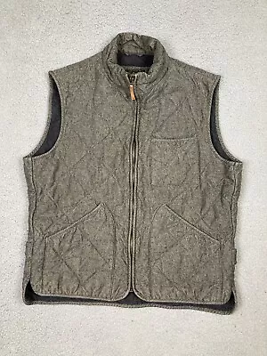 J Crew Sussex NX 631 Quilted Vest Mens Large Gray Primaloft Insulated Full Zip • $32.95