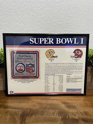 Green Bay Packers Super Bowl 1 Patch Stat Card In Picture Frame Willabee & Ward • $31.99