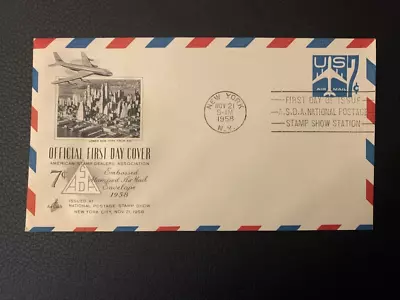 1958 BLUE JET SILHOUETTE 7c Air Mail Scott UC33  FDC • $0.99