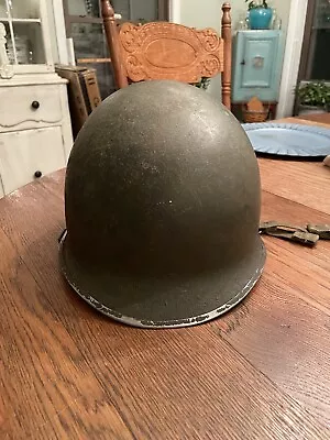 WWII US M1 Paratrooper Helmet Stainless Steel Rear Seam 1944 • $159.99