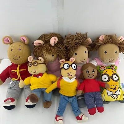 VTG Mixed Lot Of 8 Arthur DW Aardvark Animal Plush Toy Doll Figures Eden USED • $65