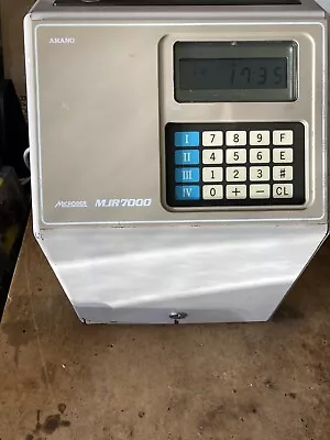 Amano MJR 7000 EMPLOYEE TIME CARD CLOCK. CARDS  Key AND MANUAL. • $120