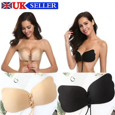 £3.86 • Buy Adhesive Invisible Silicone Strapless Backless Stick On Bra Reusable And Lift