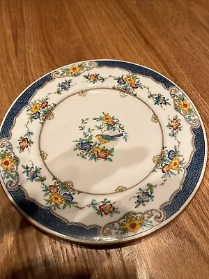 Vintage MINTON  ISIS BLUE  Rim Dish - Blue Border Bird Floral - ENGLAND NICE! • $7.49