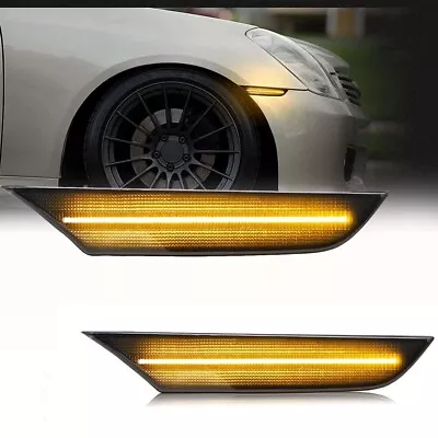 For 2003-2006 Infiniti G35 Sedan 4-Door Amber Front Bumper LED Side Marker Light • $29.59