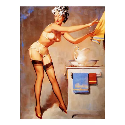 £3.50 • Buy Laundry Pin Up Retro Replica Vintage Style Metal Tin Sign/plaque HOME Decor