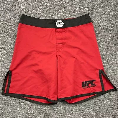 UFC Shorts Mens 30 Red Black Trim MMA Official Fight Combat Hook Loop Closure • $24.99