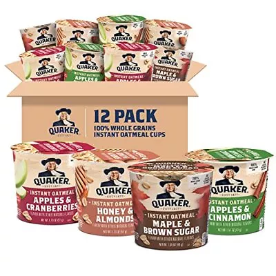 Quaker Instant Oatmeal Express Cups 4 Flavor Variety Pack 1.76 Ounce Pack Of 12 • $24.54