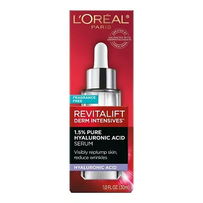 $15 • Buy NEW L'Oreal Paris Revitalift Derm Intensives Hyaluronic Acid Facial Serum 1 Oz