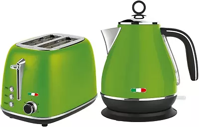 Vintage Electric 2 Slice Toaster & Kettle Combo Stainless Steel - Lime Green • $218.95