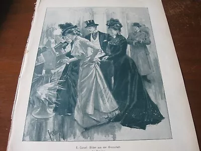 1898 Art Print - Early Viewer MUTOSCOPE Machine PICTURE LOOKING Fashion • $105