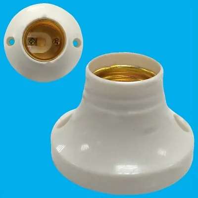 1x Edison Screw Socket ES E27 Light Bulb Holder Lamp Surface Fixing 63mm Base 6A • £5.99