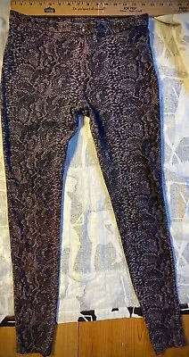 Simply Vera Wang Leggings Snakeskin Motif Black&mauve SzM 69%cotton • $12