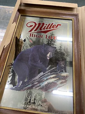 1991 MILLER HIGH LIFE  Wildlife Series   BLACK BEAR   MIRROR FIRST PRINTING . • $72.50