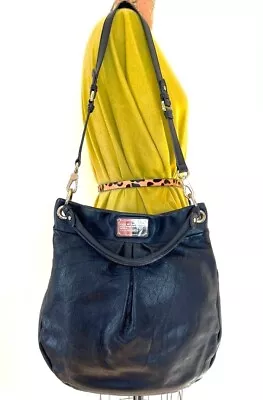 Marc Jacobs Black Pebbled Leather Classic Slouch Q Hillier Hobo Bag Shoulder Bag • $34.95