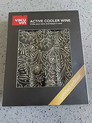 $12.95 • Buy Vacu Vin Active Cooler Wine Limited Edition Black & Gold Floral New In Box