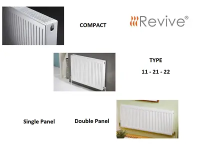 Radiator Compact Convector Type 11 21 22  All Sizes Single Double White H X W • £15.94