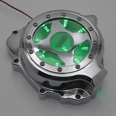 W/ Green LED Left Engine Stator Cover For 2003-2006 Honda  CBR 600RR Chrome • $103.99