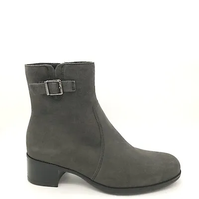 La Canadienne Ankle Boots Womens 8 Gray Suede Block Heel New • $116.10