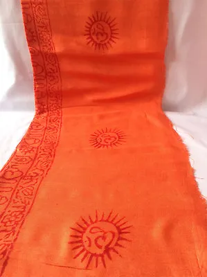 Yoga And Meditation Orange Color Prayer OM Shawl • $9