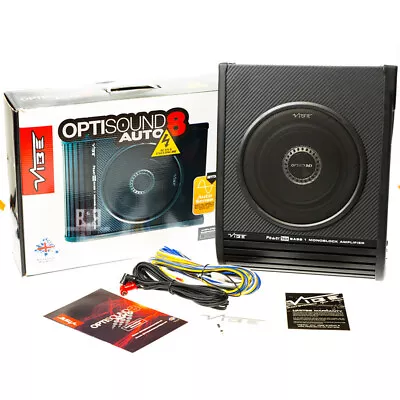 Vibe Optisound Auto 8 Active Underseat  Slim Subwoofer Bass Box Enclosure + Amp • $171.75