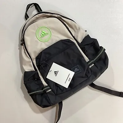 Adidas Backpack Unisex 17  Beige Black City Icon Wipe-Clean Laptop Storage • $29.88