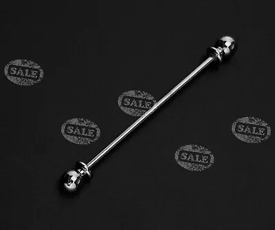 Men Tie Brooch Shirt Neck Collar Clip Bar Pin Chain Clasp Silver/Gold Party Gift • £5.63