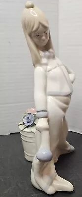 Porcelain Miquel Requena Made In Spain Figurine Girl W/ Flowers & Doll • $12.24