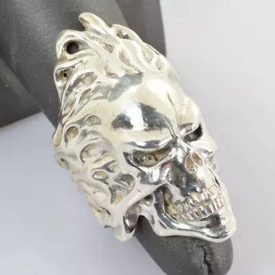 JAP Kobo Ghost Rider Biker Skull Ring In Sterling Silver Size 7 Adjustable • $290.63