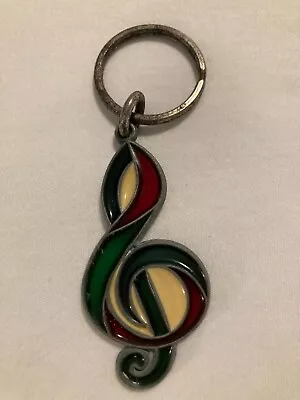 Vintage 70s Keychain Music Note Design Stained Glass • $8