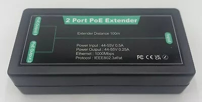 POE Extender 2 Port PoE-Powered PoE-sourcing Ethernet Switch Repeater 100m 1 ... • $27.99