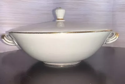 Vintage Eschenbach W309 Tureen Serving Bowl W/ Lid Beige W/ Gold Trim - Bavaria • $32