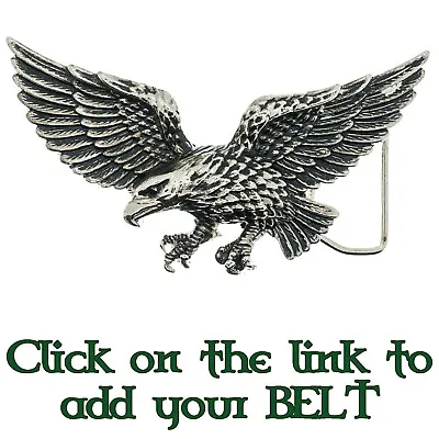 Flying Eagle Belt Buckle Cowboy Western Indian American Eagle Silver Finish • £9.99