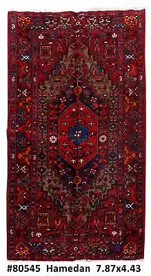 4' X 8' Maroon Traditional Hamaadan Rug #B-80545 • $866.50