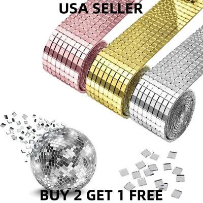 Mirror Mosaic Tiles 0.2  Or 0.4  Glass Craft Small Square Mirrors Gold Silver • $6.99