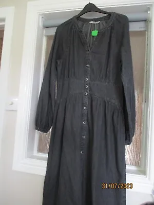 £9.99 • Buy Tu Dress Black Denim Button Thru, Midi, Size 12, Bnwt!