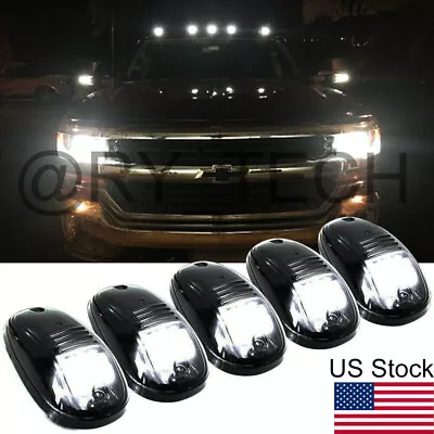 5pcs Smoked Lens Roof Top Cab Lights LED 6000K For Chevy Silverado1500 Colorado • $42.99