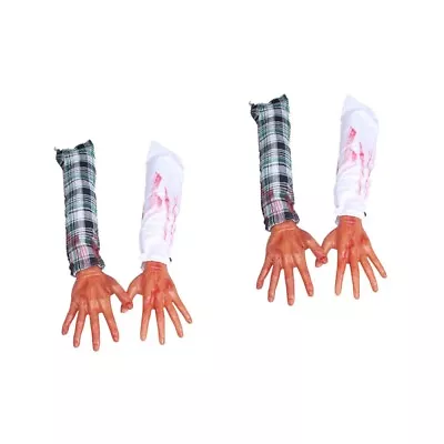  4 Pcs Halloween Trick Toys Prank Prop Fake Hand Zombie Hands Prosthetic • £17.99