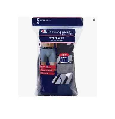 Champion BOXER Briefs Underwear 5 Pack Mens Everyday NEW BlackNavyGrey M-2XL • $23.99