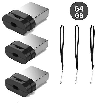 3Pack 64GB Mini USB Flash Pen Drive Thumb U Disk Memory Stick For PC Laptop • $17.89