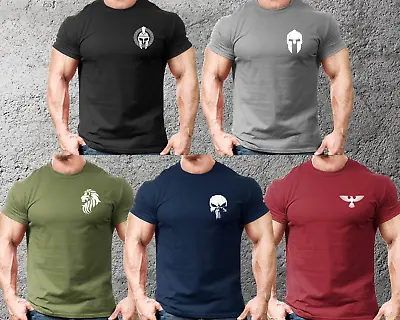 Gym Fit T Shirt Training Top Fitted T-Shirt Tee Muscle Short Sleeve Workout • £8.99