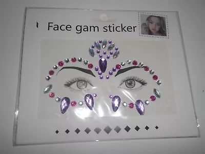 Face Gems Adhesive Jewel Tattoo Sticker Festival Rave Party  Make Up #1 • £2.50