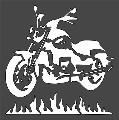 1- 5.5x5.5 Inch Custom Cut Stencil (TB-46) Motorcycle Flames • $5