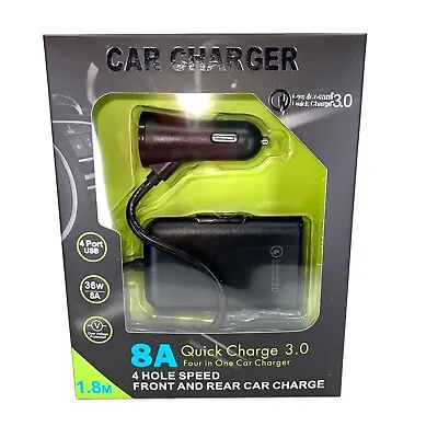 CAR CHARGER For 2Front Seat & Rear Seat 2 Ports 36W 8A 3.0 QC (FAST Charge) • $10.99