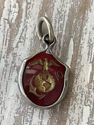 Beautiful Antique WWI/WW2 Era U.S. Marine Corps Sweetheart Charm Pendant EGA • $17.99