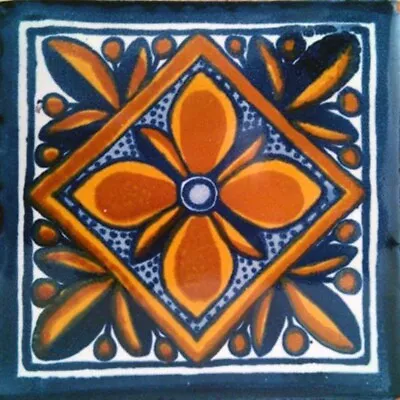 #C001) Mexican Tile Sample Ceramic Handmade 4x4 Inch GET MANY AS YOU NEED !! • $1.75