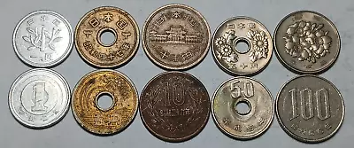 Lot Of 5x Coins Of Japan - 1-100 Yen Random Dates - Please Read • $6.95