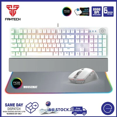 $109 • Buy Fantech PC Desktop Mechanical Keyboard / Mouse / Mousemat RGB Keyboard Bundle
