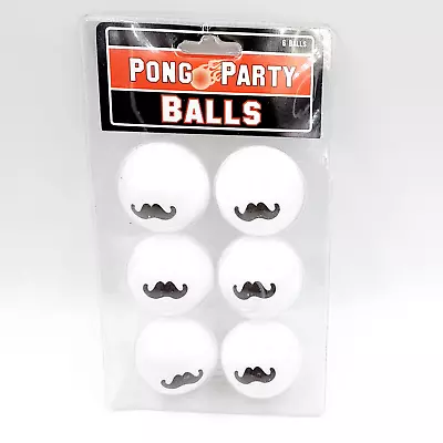 Pong Party Balls Mustache Set Of 6 • $6.95