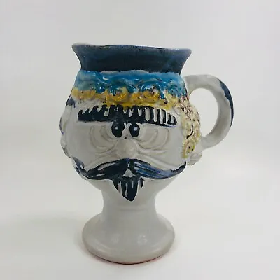 Pacific Stoneware Pottery King Coffee Mug 1971  B Welsh Folk Art Face Mug USA • $26.95